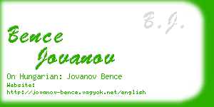 bence jovanov business card